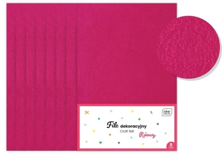 Filc dekoracyjny 8szt różowy - INTERDRUK