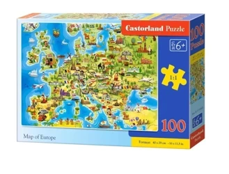 Puzzle 100 Map of Europe CASTOR - Castorland
