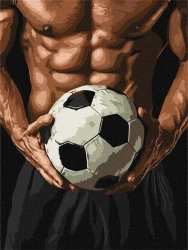 Malowanie po numerach - Tors piłkarza 30x40cm - Ideyka