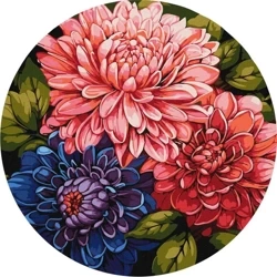 Malowanie po numerach - Kolorowy bukiet d39cm - Ideyka