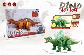 Dinozaur stegozaur ze światłem i dźwiękiem MIX - Merkpol