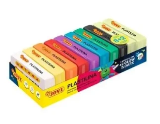 Plastelina 50g 8 basic kolor + 2 świecące w ciemn - JOVI