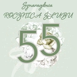 Karnet Swarovski kwadrat Rocznica Ślubu 55 - Clear Creations