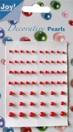 Perełki samoprzylepne czerwone 58szt - Dekor-Art-Serwis