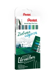 Zestaw do liternictwa Brush SESW30-ST6ZWPL 6 kolorów - PENTEL