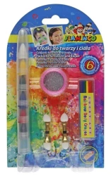 Kredki do twarzy i ciała przekładane 6 kolorów - Titanum