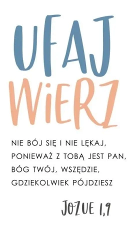 A Kartka składana - Ufaj wierz - Szaron