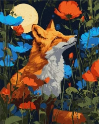 Malowanie po numerach -Kwiaty pod łapami 40x50cm - Ideyka