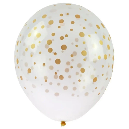 Balony transparentne z nadrukiem konfetti 30cm 5sz - Arpex