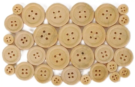 Guziki drewnianie 02 - Naturalne - Fandy