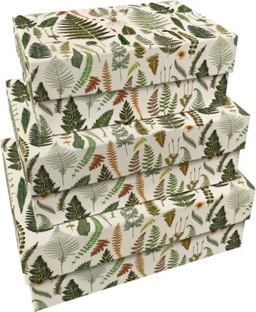 Pudełka ozdobne Paprocie 3szt - Skona Ting