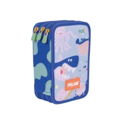 Piórnik 3-poziom z wyposażeniem Blue Odyssey - MILAN