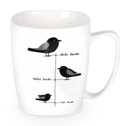 Kubek ceramiczny biały Kawki - Nadwyraz