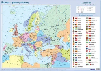 Mapa Europy ścienna, w tubie