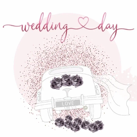 Karnet kwadrat CL0931 Ślub auto - Clear Creations