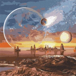 Malowanie po numerach - Kosmiczna pustynia 50x50cm - Ideyka
