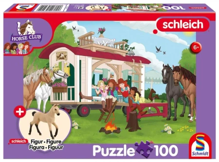 Puzzle 100 Schleich Klub jeździecki + figurka 112298 - Schmidt Puzzle