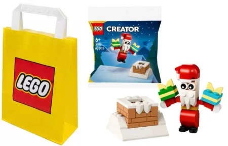 2W1 LEGO CREATOR 30692 ŚWIĘTY MIKOŁAJ I KOMIN+TORBA