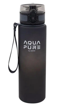 Bidon Aqua Pure grey/black 600ml ASTRA - ASTRA papiernicze