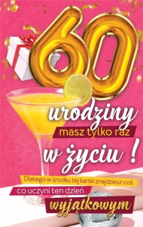 Karnet Urodzinowy 60 + naklejka - YEKU