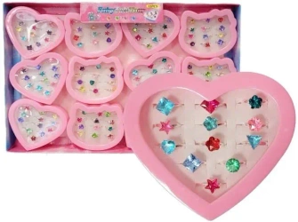 Zestaw 12 pierścionków z dżetem MIX - Merkpol