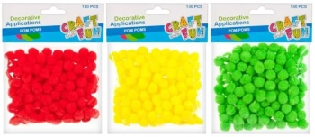 Ozdoba dekoracyjna pompon mix - Craft with Fun