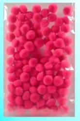 Pompony pink 10mm 100szt - Galeria Hobby