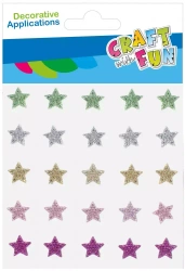 Ozdoba dekoracyjna Kryszt samoprzylepna Gwiazdki 25szt Cf12/288