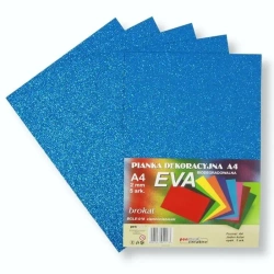 Pianka brokatowa A4 Eva niebieska biodegrad. 5szt - Penword