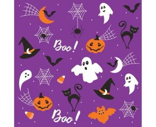 Serwetki papierowe Halloween Purple 33x33cm 20szt - Godan
