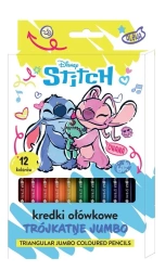 Kredki ołówkowe trójkątne Jumbo 12 kolorów Stitch - Beniamin