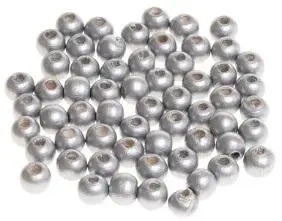 Koraliki drewniane do nawlekania srebrne 10mm 60sz - Brewis