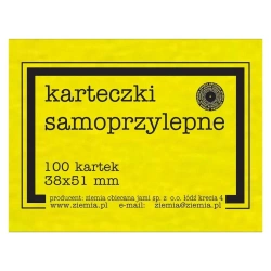 Karteczki samoprzylepne Fluo 38x51mm 100K żółte - Ziemia Obiecana