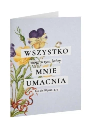 Kartka składana - Wszystko mogę - kwiaty - Szaron