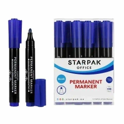 Marker permanentny okrągły niebieski (12szt) - STARPAK