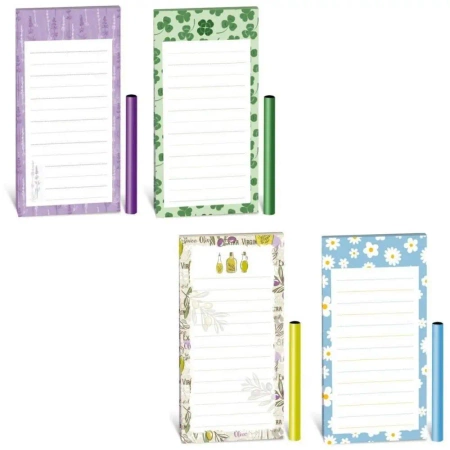 Notes z magnesem i ołówkiem 60K 7x14cm MIX - Helma