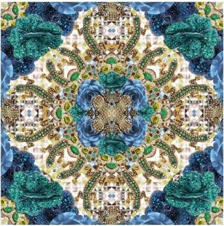 Karnet kwadrat z kopertą Blue Precious Rose - Museums & Galleries