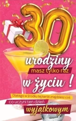 Karnet Urodzinowy 30 + naklejka - YEKU