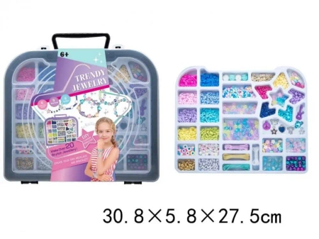 Zestaw koralików do robienia bransoletek w walizce - Madej