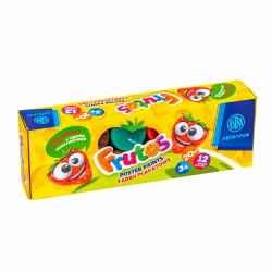 Farby plakatowe zapachowe Astra Frutos 12 kolorów po 20 ml - ASTRA art-pap