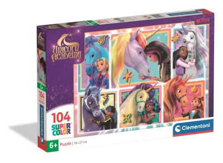 Puzzle 104 Super Kolor Unicorn Academy - Clementoni