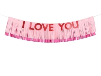 Baner I Love You 150x30cm - PartyDeco