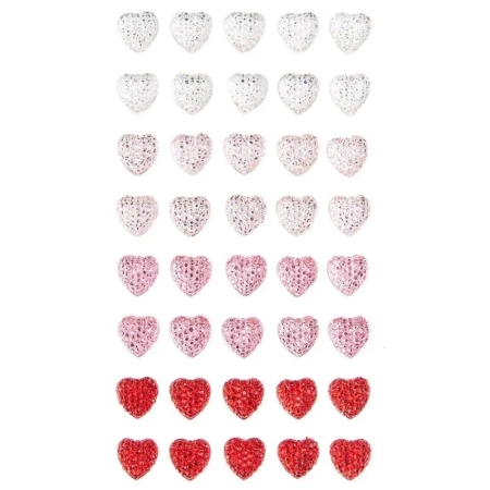 Kryształki samoprzylepne serduszka 40szt - Dalprint