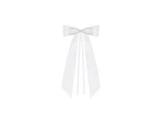 Kokardy z muszką białe 14cm 4szt - PartyDeco