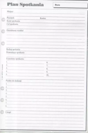 Wkład do organizera A5 Plan spotkań ANTRA