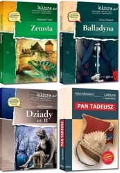 Pakiet lektury Podstawówka Matura Pan Tadeusz, Zemsta, Balladyna, Dziady II - Adam Mickiewicz