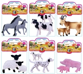 Zwierzęta flokowane farma mama i dziecko MIX - Trifox