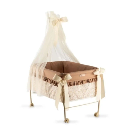 Łóżeczko Teresa z baldachimem dla lalki do 46cm - Asi