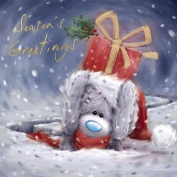 Kartka świąteczna - Miś z prezentem - Carte Blanche Greetings Ltd.