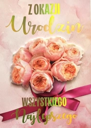 Karnet Urodziny damskie bukiet - YEKU